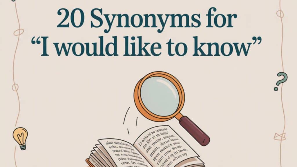 20 Synonyms for “I Would Like to Know”