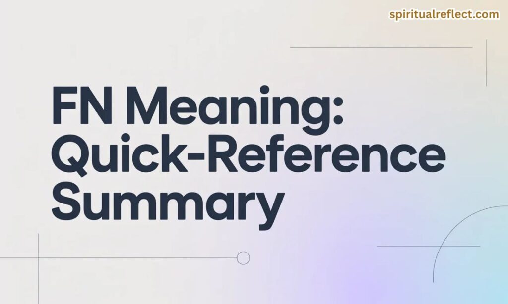 FN Meaning: Quick-Reference Summary