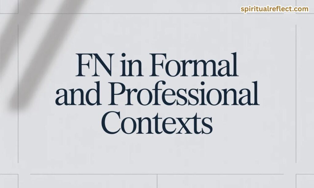 FN in Formal and Professional Contexts