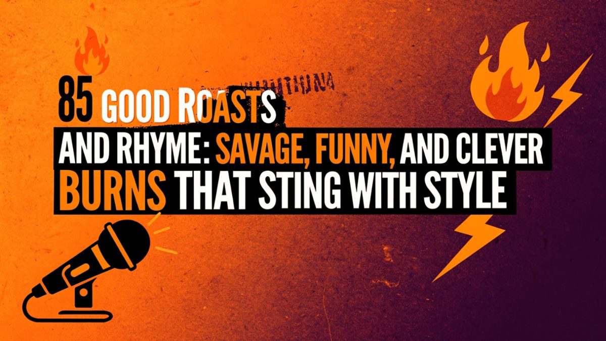 85 Good Roasts That Hurt And Rhyme: Savage, Funny, And Clever Burns That Sting With Style